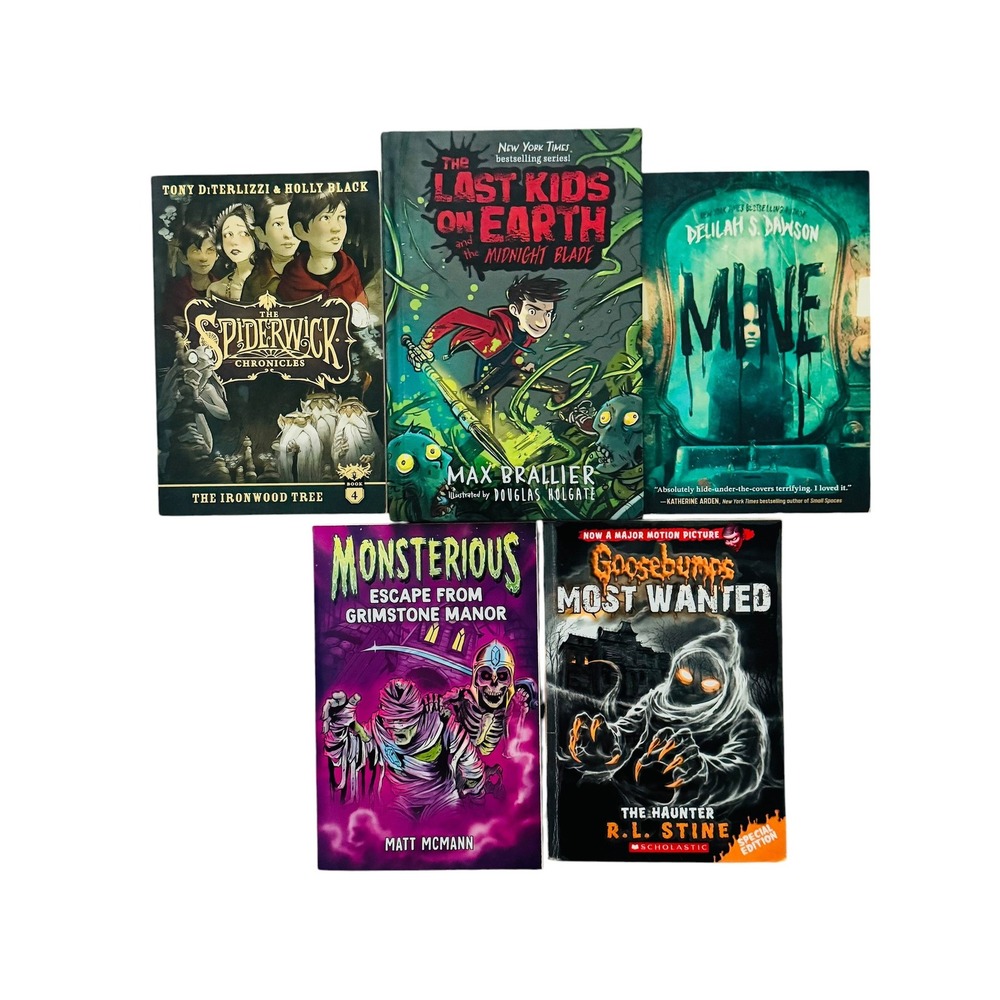 Kids Horror Fantasy Book Lot Goosebumps Last Kids on Earth Spiderwick Chronicles